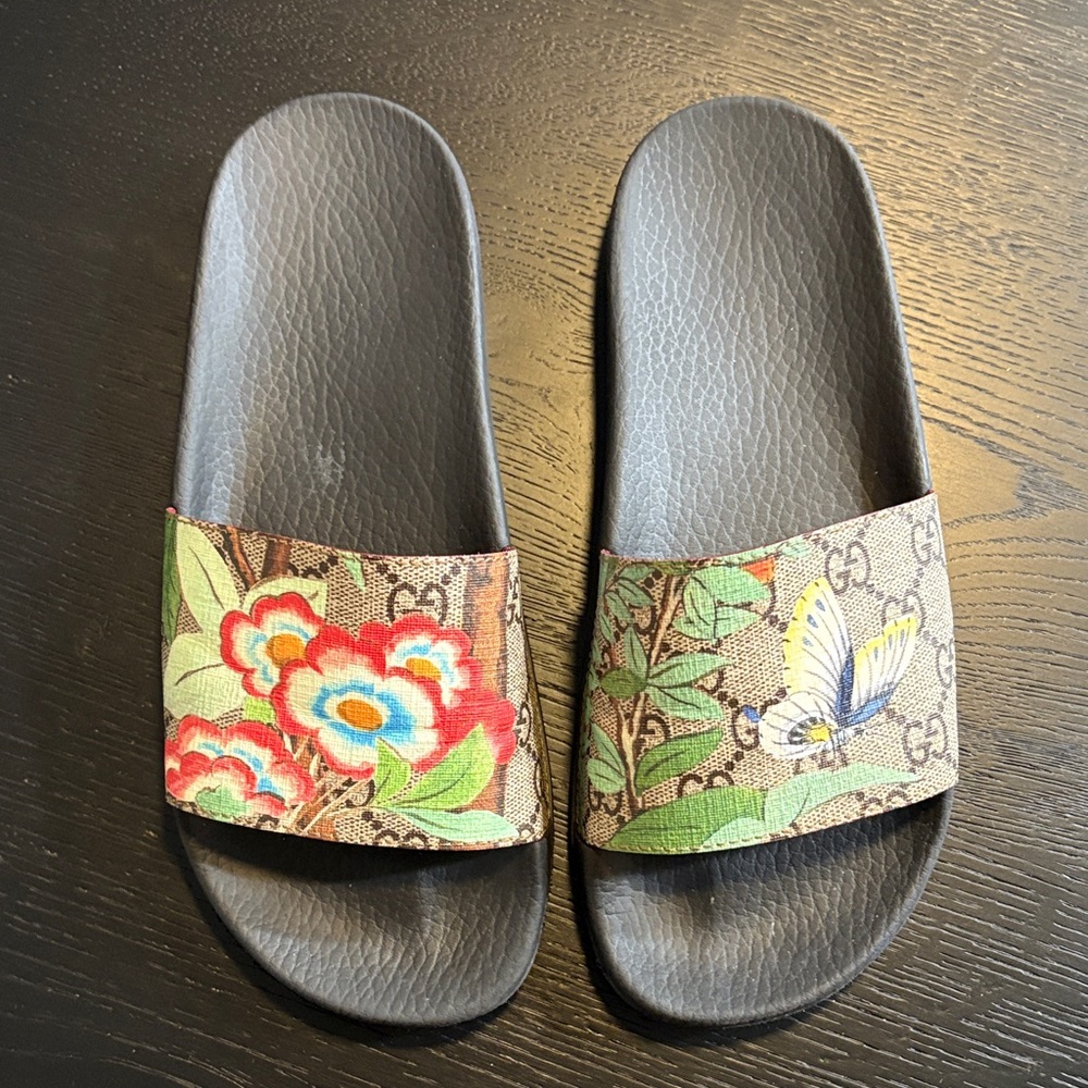 Gucci Wmns GG Supreme Slide 'Blooms box included